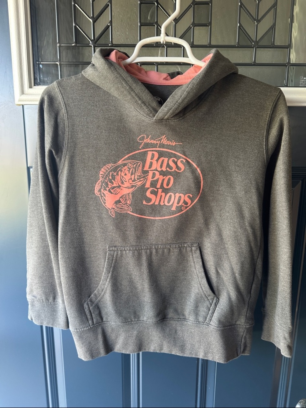 Bass Pro Shops Gray Sweatshirt with Pink Logo